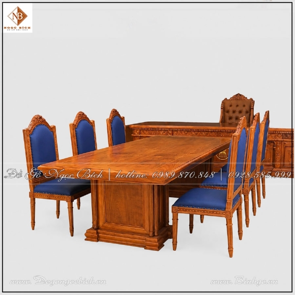 Bàn Ghế Phòng Họp Tân Cổ Điển Gỗ Gõ Đỏ  