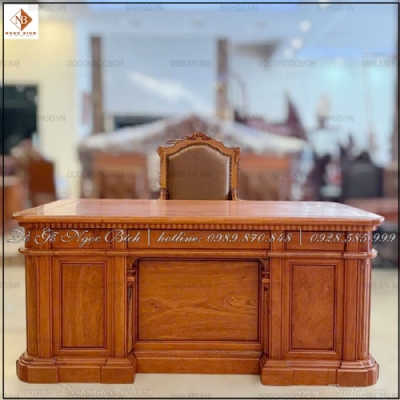 Bàn làm việc phong cách Mỹ tinh giản hoa văn giữ nguyên dáng cổ điển