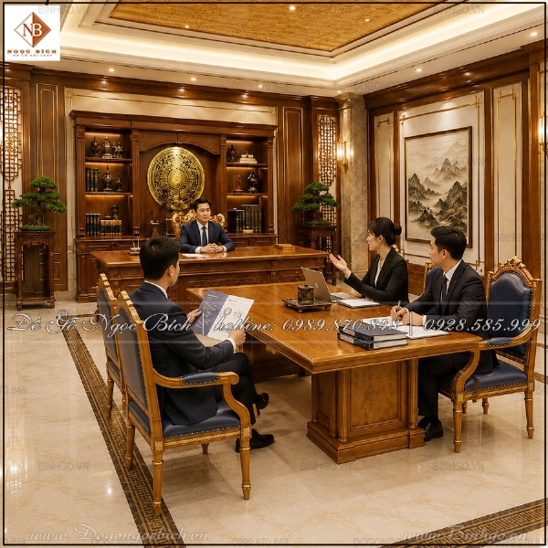 Bộ Bàn Ghế Họp 6 Chỗ Ngồi dài 2m4