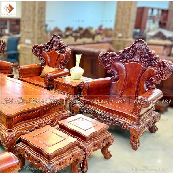 Bộ bàn ghế Hoàng Gia vách đặc 10 món