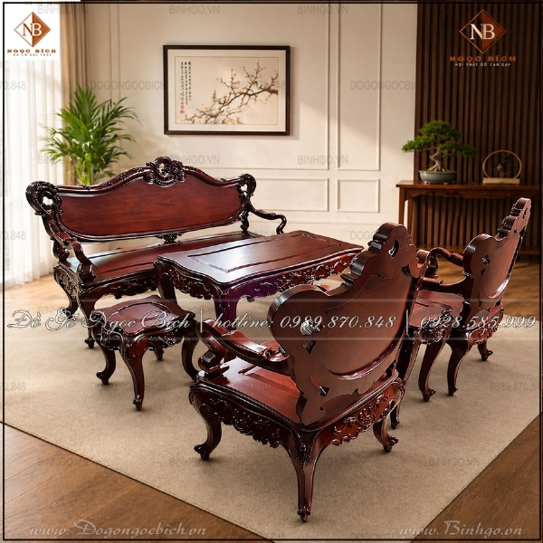 Bộ Bàn Ghế Louis kiểu Pháp 6 món 