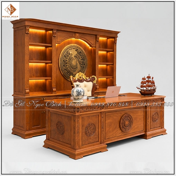 ComBo Bàn làm việc Trồng Đồng Gỗ Tự Nhiên 