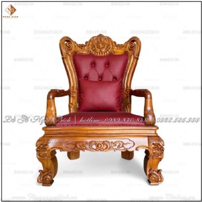 Ghế Chủ Tịch Gỗ Gõ Đỏ Bọc Da Cao Cấp Màu Đỏ Đô