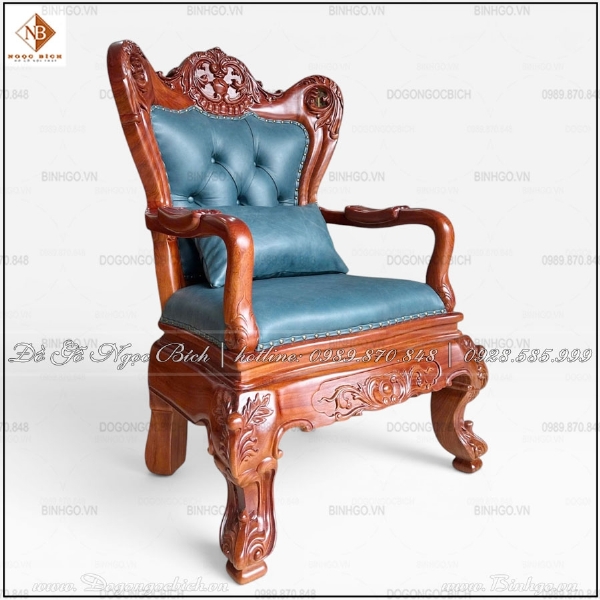 Ghế Làm Việc Giám Đốc bọc da màu xanh lam 