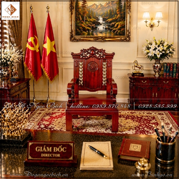 Ghế hội trường tân cổ điển gỗ gõ đỏ 2026