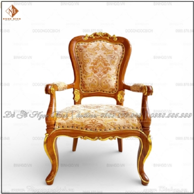 Ghế làm việc lãnh đạo nữ Rococo Armrest dát vàng đẳng cấp hoàng gia