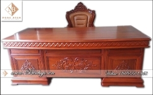 Bàn làm việc Giám Đốc gỗ tự nhiên mẫu tân cổ điển 