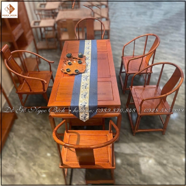 Bàn trà 4 ghế gỗ Hương