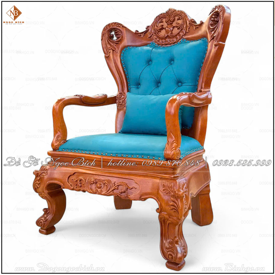 Ghế làm việc Giám Đốc Bọc Da Xanh Ngọc Lam