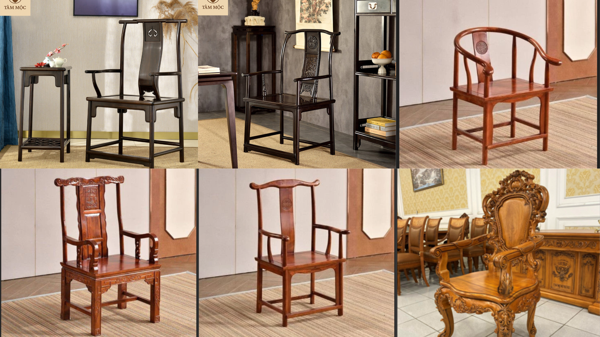 Ghế gỗ nguyên khối thường được chạm khắc tinh xảo, mang hơi thở nghệ thuật