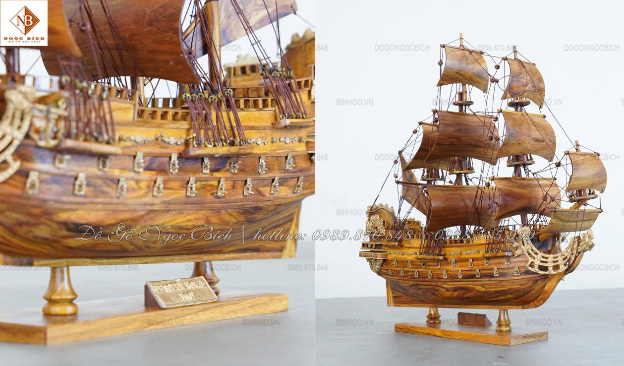 Mô hình thuyền gỗ sưa đỏ 