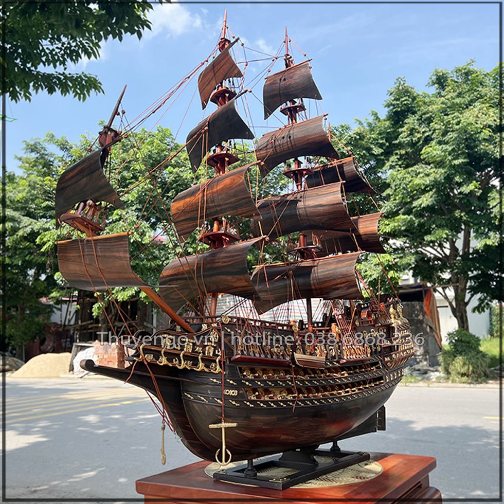 Mô hình thuyền gỗ quý - Gỗ Mun